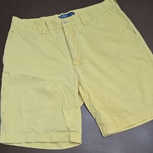 POLO by Ralph Lauren Men's 34 Yellow Chino Flat Front Shorts